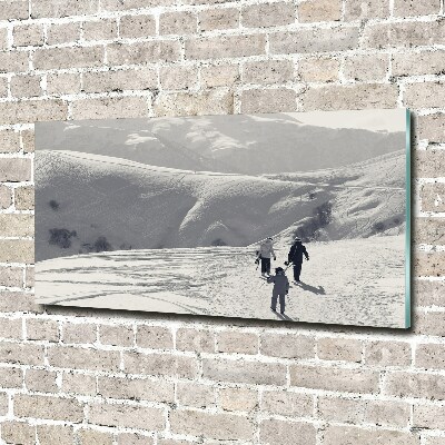 Quadro su vetro Sciatori