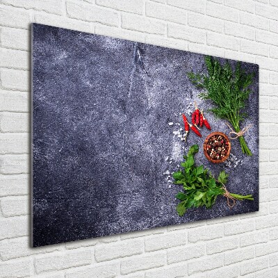 Quadro su vetro Erbe aromatiche e spezie
