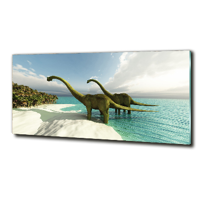 Quadro in vetro Dinosauri sulla spiaggia