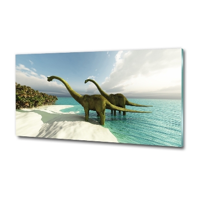 Quadro in vetro Dinosauri sulla spiaggia