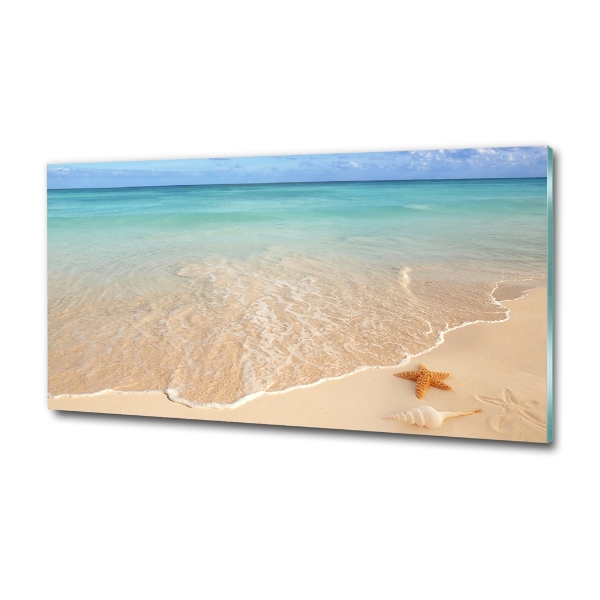 Quadro su vetro Stelle marine sulla spiaggia