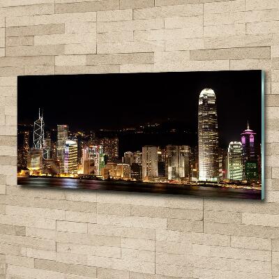 Quadro su vetro Hong Kong di notte