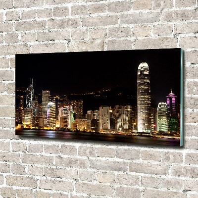 Quadro su vetro Hong Kong di notte