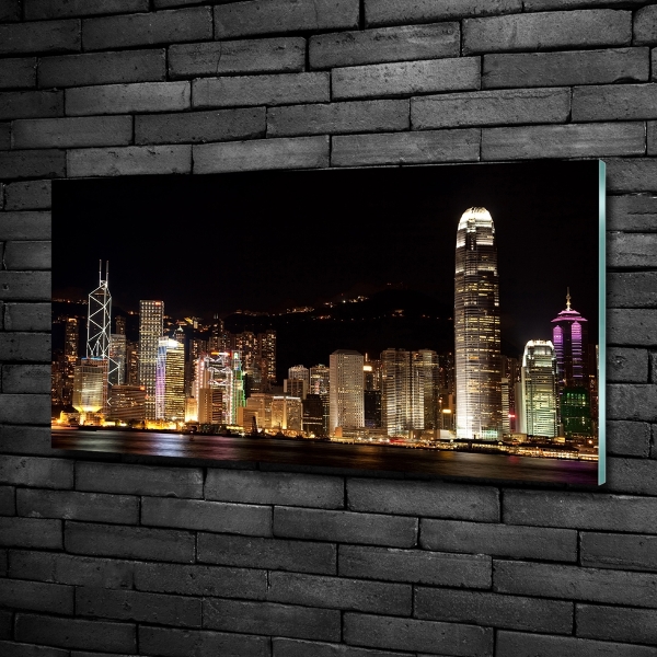 Quadro su vetro Hong Kong di notte