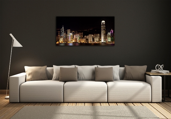 Quadro su vetro Hong Kong di notte
