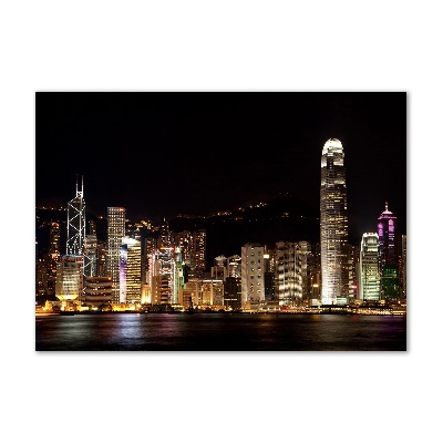 Quadro su vetro Hong Kong di notte