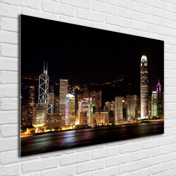 Quadro su vetro Hong Kong di notte