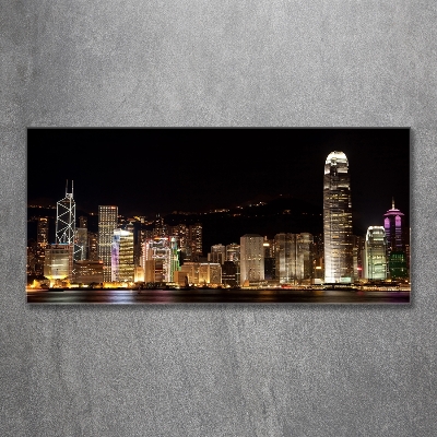 Quadro su vetro Hong Kong di notte