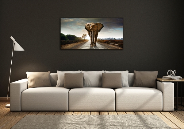 Quadro in verde Camminare come un elefante