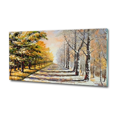 Quadro vetro Autunno contro inverno