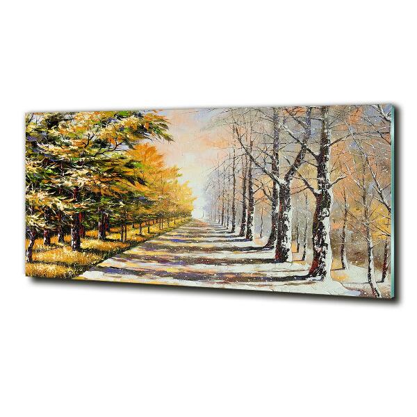 Quadro vetro Autunno contro inverno