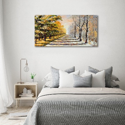 Quadro vetro Autunno contro inverno