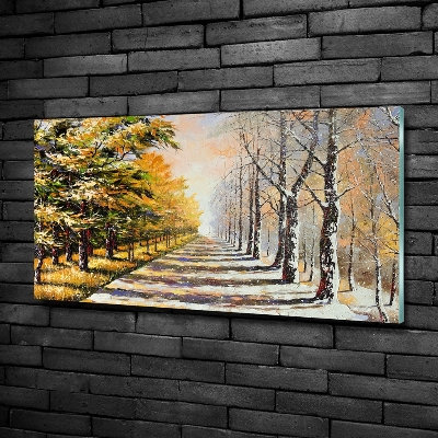 Quadro vetro Autunno contro inverno