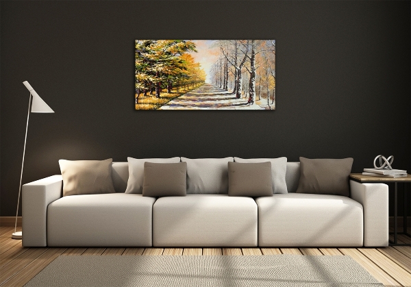 Quadro vetro Autunno contro inverno