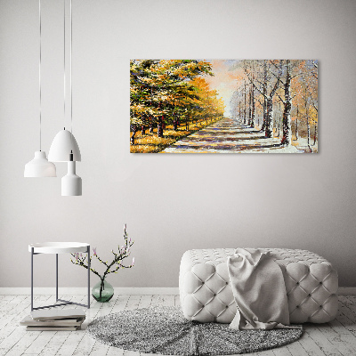 Quadro vetro Autunno contro inverno