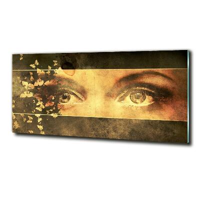 Quadro vetro Occhi e farfalle