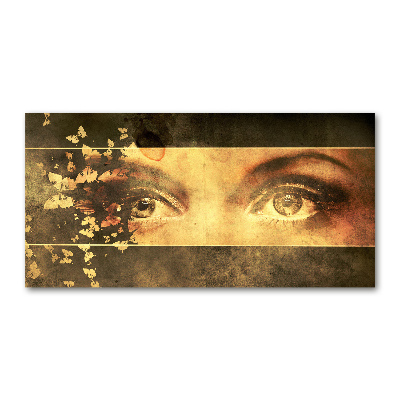 Quadro vetro Occhi e farfalle