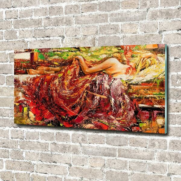 Quadro vetro Donna addormentata
