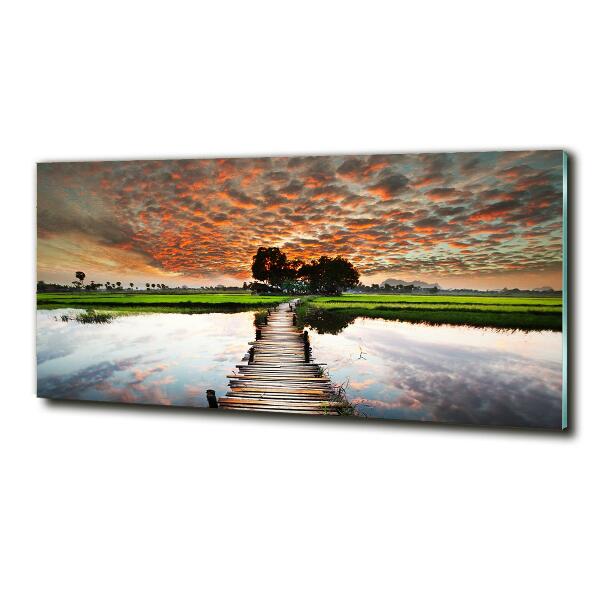 Quadro vetro Ponte di legno