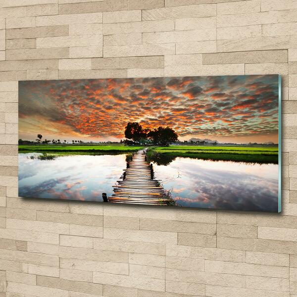 Quadro vetro Ponte di legno