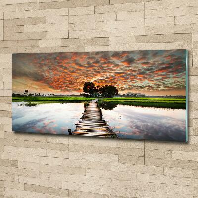 Quadro vetro Ponte di legno