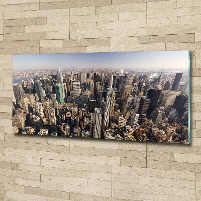 Quadro su vetro Vista a volo d'uccello di New York