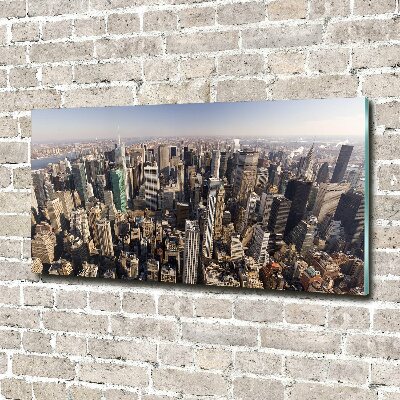 Quadro su vetro Vista a volo d'uccello di New York