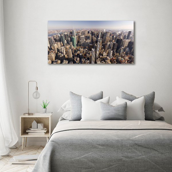 Quadro su vetro Vista a volo d'uccello di New York