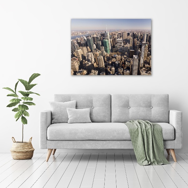 Quadro su vetro Vista a volo d'uccello di New York