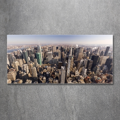 Quadro su vetro Vista a volo d'uccello di New York