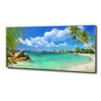 Quadro su vetro Spiaggia delle Seychelles