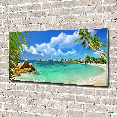 Quadro su vetro Spiaggia delle Seychelles