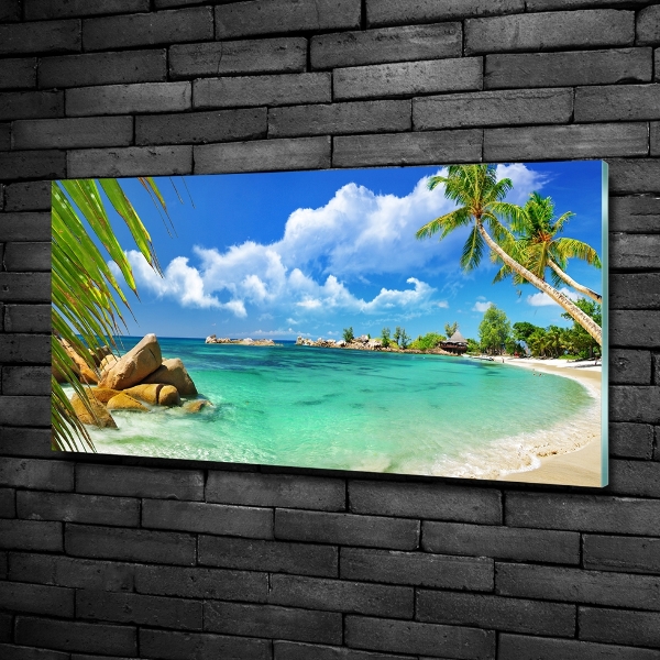 Quadro su vetro Spiaggia delle Seychelles