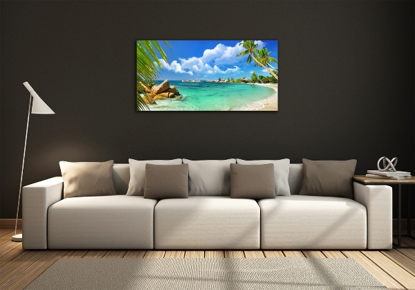 Quadro su vetro Spiaggia delle Seychelles