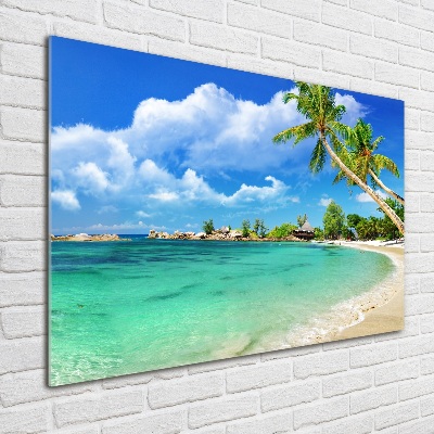 Quadro su vetro Spiaggia delle Seychelles