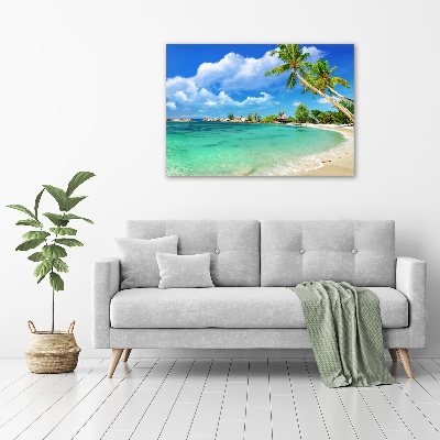 Quadro su vetro Spiaggia delle Seychelles