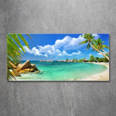 Quadro su vetro Spiaggia delle Seychelles