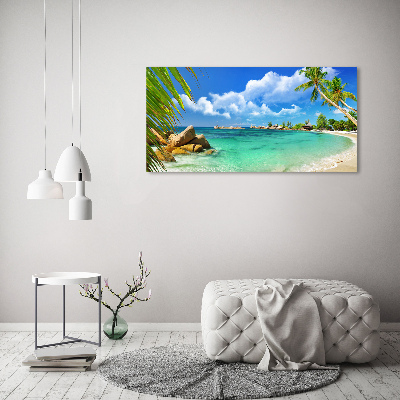 Quadro su vetro Spiaggia delle Seychelles