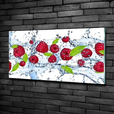 Quadro su vetro Lamponi e acqua