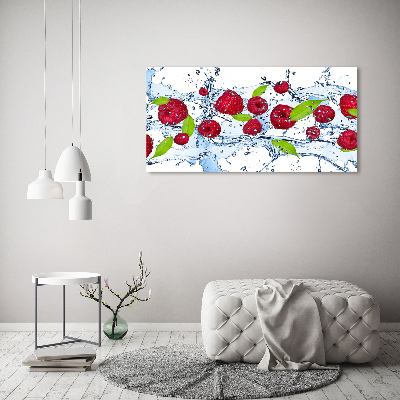 Quadro su vetro Lamponi e acqua