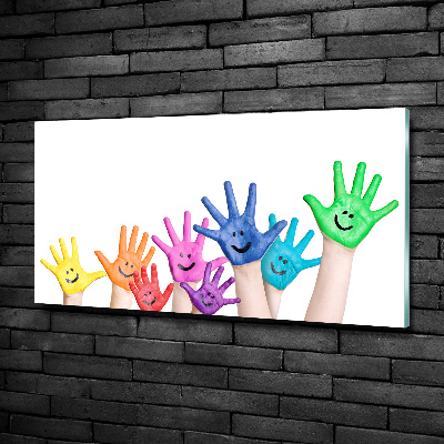 Quadro su vetro Mani dipinte