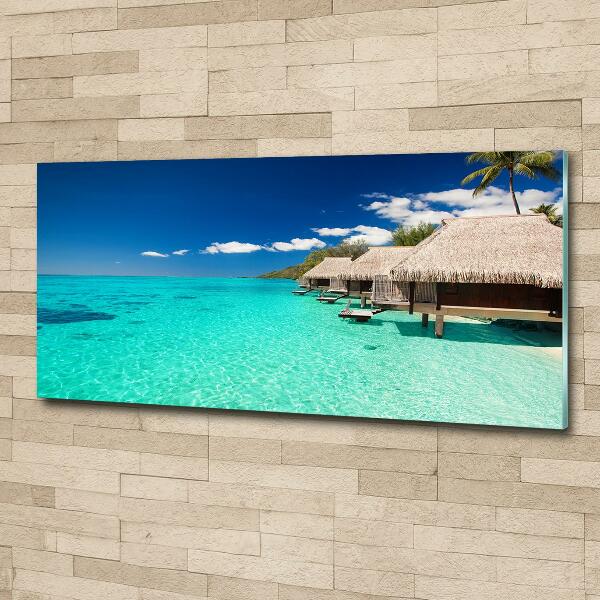 Quadro vetro Bungalow sull'acqua