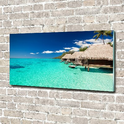 Quadro vetro Bungalow sull'acqua