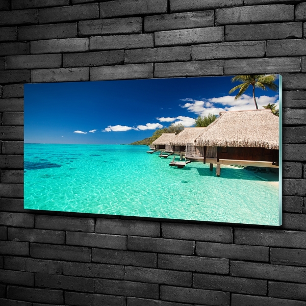 Quadro vetro Bungalow sull'acqua