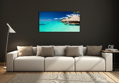 Quadro vetro Bungalow sull'acqua