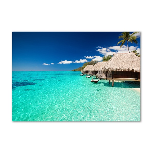 Quadro vetro Bungalow sull'acqua