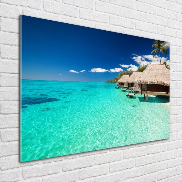 Quadro vetro Bungalow sull'acqua