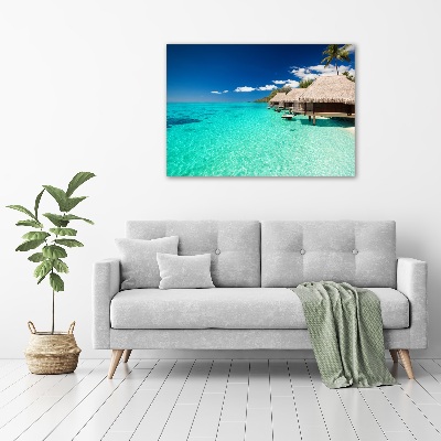 Quadro vetro Bungalow sull'acqua