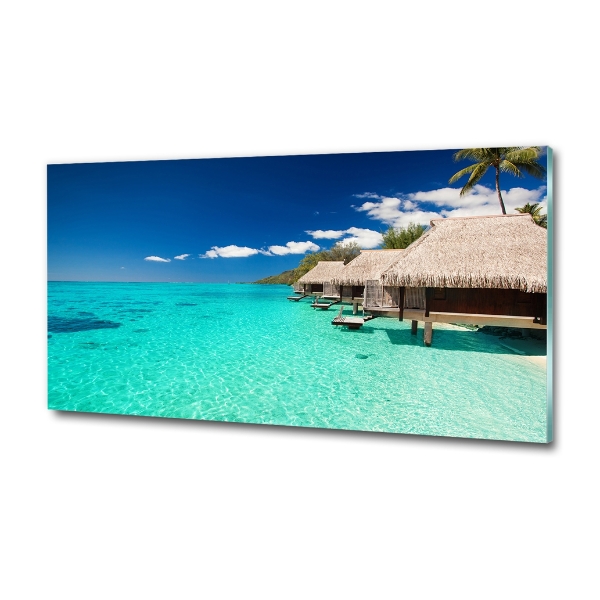 Quadro vetro Bungalow sull'acqua