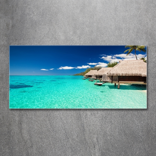 Quadro vetro Bungalow sull'acqua